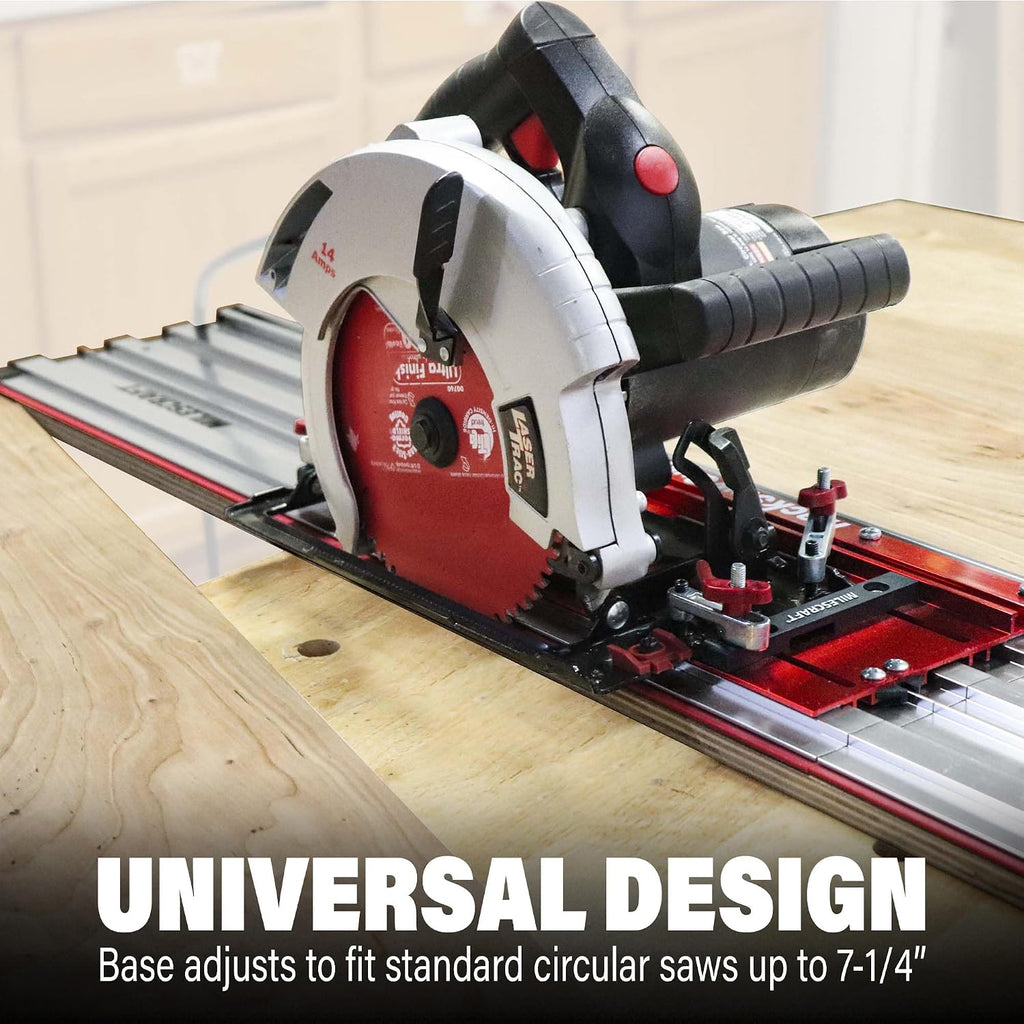 Milescraft 1409 Track Saw Guide - Universal for 7-1/4' Circular Saws, 50' Cutting Range, 2' Depth, Aluminum