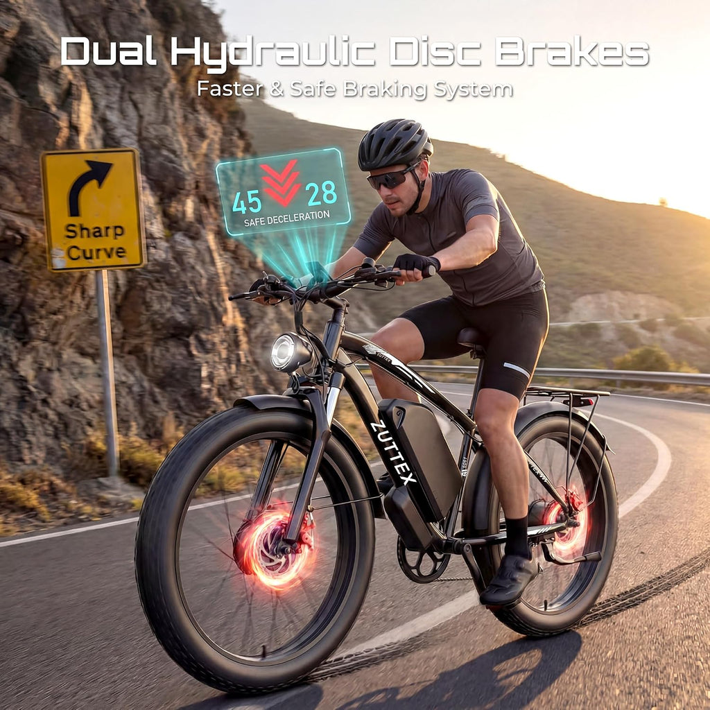 Peak 9000W Dual Motor Ebike Max 47MPH Electric Bike for Adults 52V 34AH Battery 105 Miles Range 24 Inch Fat Tire Fast Electric Bicycles for Snow Off-Road Commuter Mountain E Bike