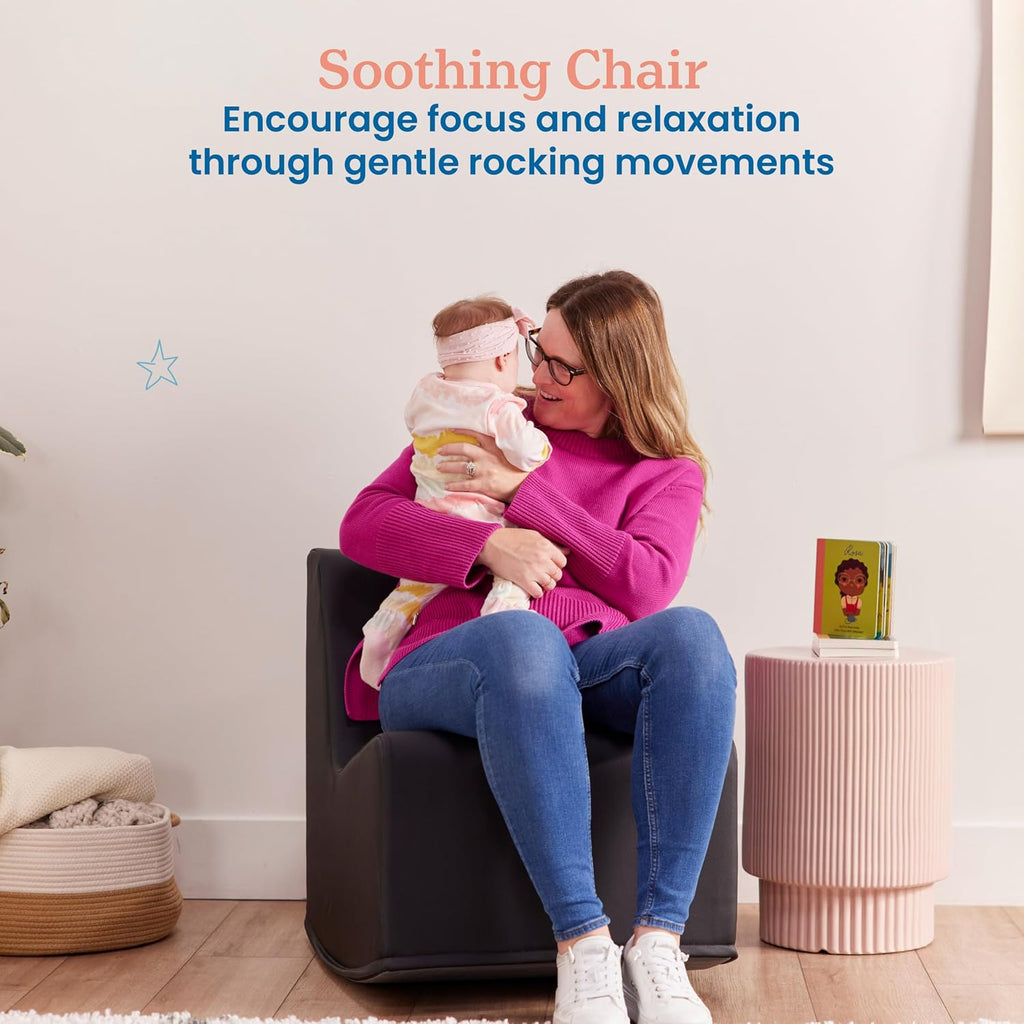 ECR4Kids SoftZone Contoured Rocking Chair, Flexible Seating, Black