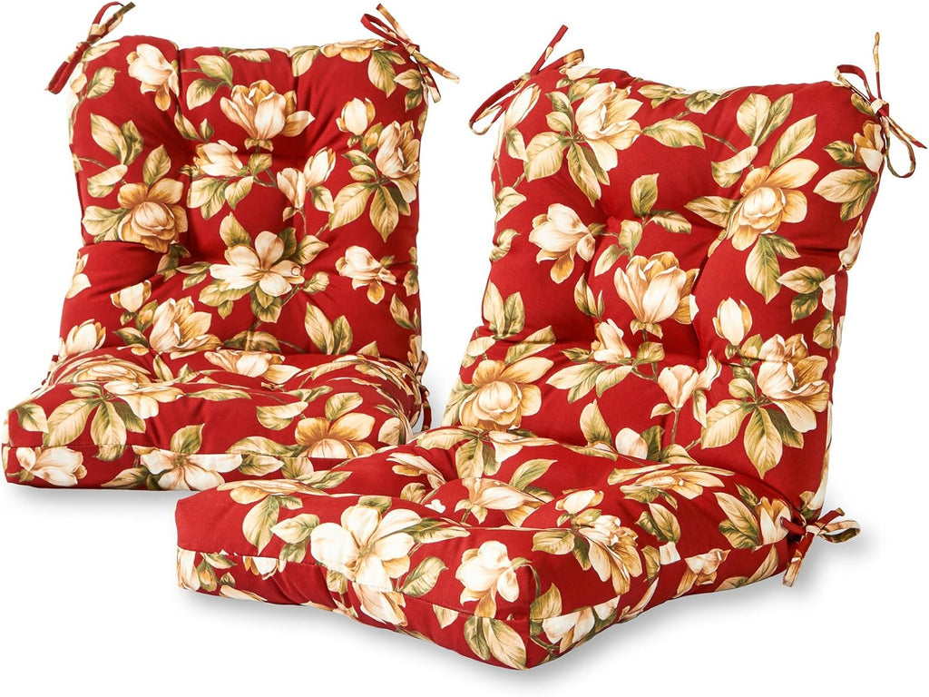 Greendale Home Fashions Outdoor 42x21-inch Seat/Back Chair Cushion (Set of 2), Tuscan Floral