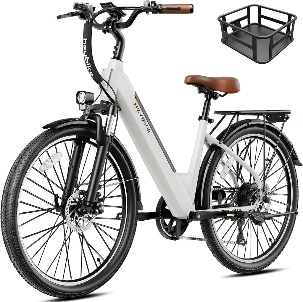 Heybike Cityscape 2.0 Electric Bike for Adults with Peak 1200W Motor, 468Wh Removable Battery, 50Miles 26' Electric Commuter Bike, 7-Speed,UL Certified