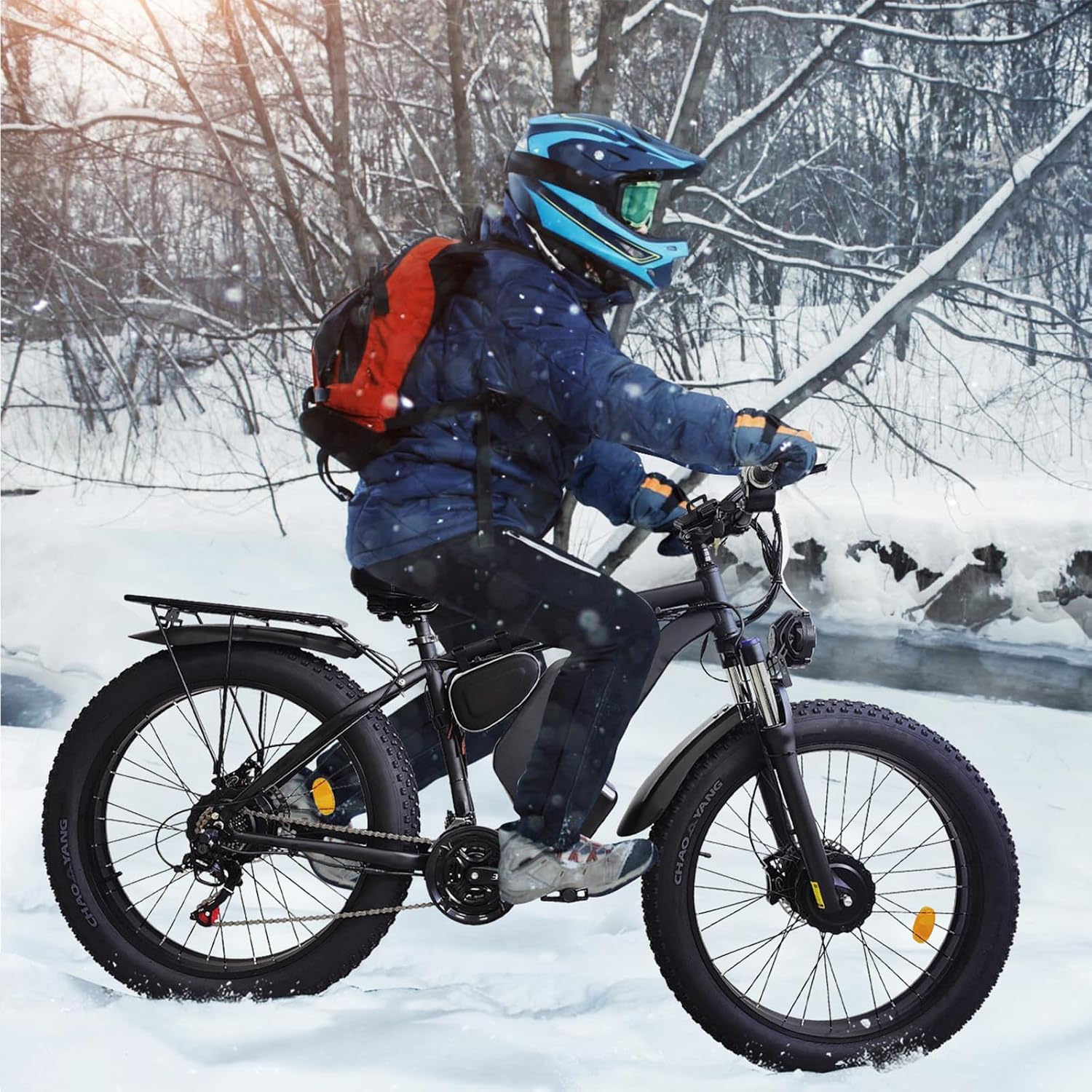 Electric Bike for Adults, 5000W Peak Dual Motor 60V/52V 25Ah/23Ah 20MPH AWD Ebike 21 Speed 26' Fat Tire MTB Hydraulic Disc Brake