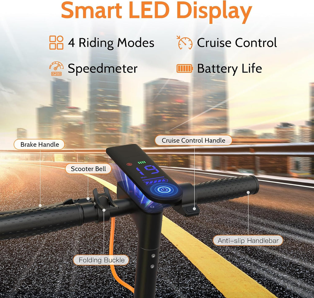 MAXSHOT Electric Scooter for Adults, 8.5/10/14' Tires, 19/22Mph, 350W/500W Motor, 21-28 Miles Range, Folding E-Scooter with Dual Suspension,APP Contro