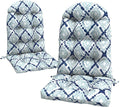 LVTXIII Outdoor Adirondack Chair Cushions, 44x19x4 Inch Non-Slip High Back Rocking Chair Cushion, Tufted Seat Cushion for Patio Furniture, Set of 2, Boho Geometry Blue