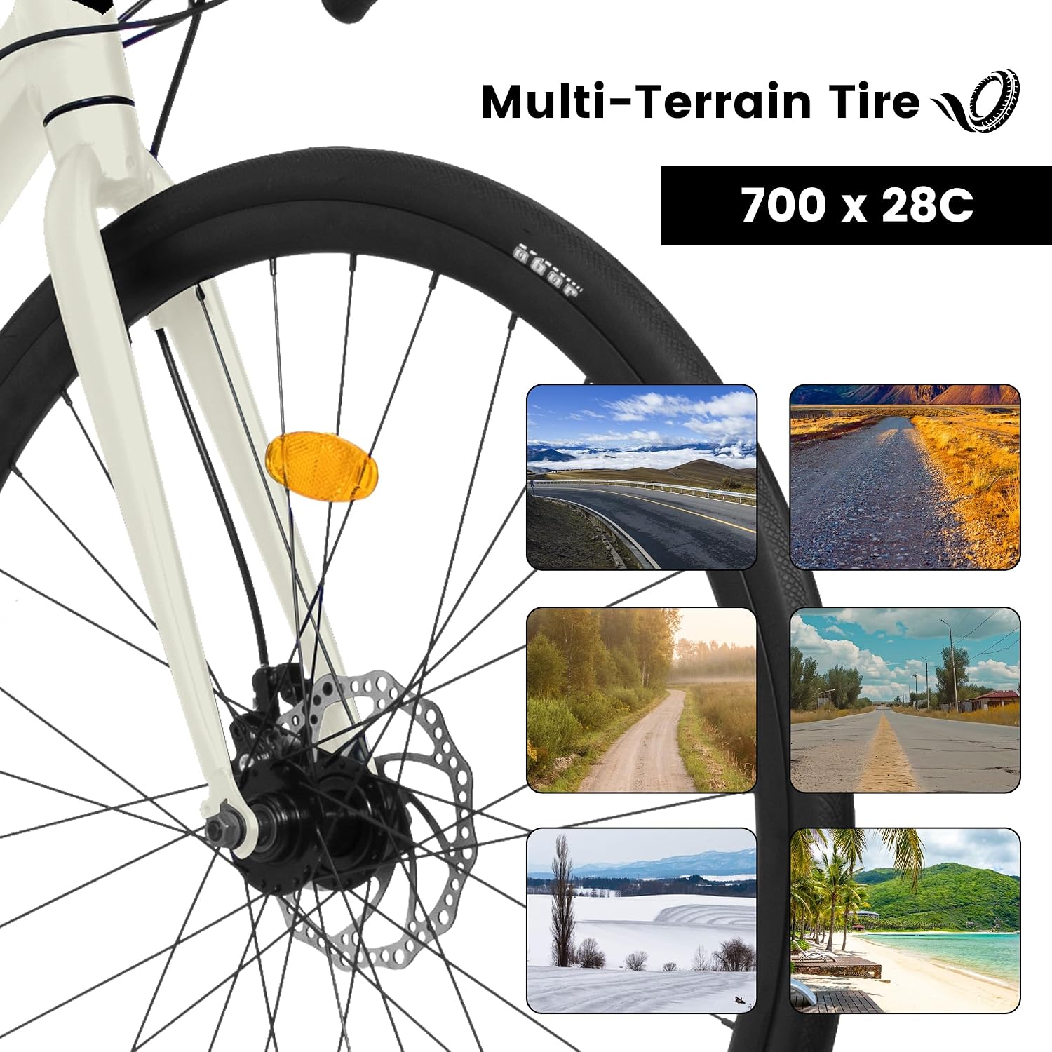 Road Bike, 700C Wheel City Commuter Bicycle, 16 Speed Drop Bar, Fast Acceleration, Racing Bike with Disc Brakes, with Light Weight Aluminum Alloy Frame, Sport Bike, Urban Adult Bicycle