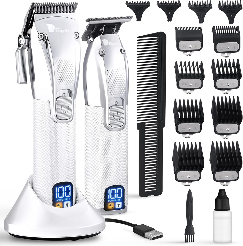 Fagaci Professional Hair Clippers for Men Set Turbo Power with Precise Cutting, Barber Clippers for Hair Cutting, Cordless Hair Clippers and Trimmers Set, Maquina de Cortar Cabello, Haircut Barber Kit