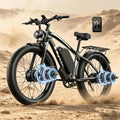 6000W Peak Dual Motor Electric Bike for Adults, 24' Fat Tire Ebikes 52V 32AH, Fast 45 MPH, 100 Miles Long Range, Hydraulic Brake, Pedal Assist Electric Bicycle for Off-Road Mountain Snow Commuter