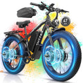 Peak 8000W Dual Motor Ebike, 47MPH Electric Bike for Adults with Hydraulic Disc Brake, 58V 36AH Detachable Battery, Up to 105Miles, 24Inch Fat Tire Electric Bicycle for Snow Off-Road Commuter Mountain