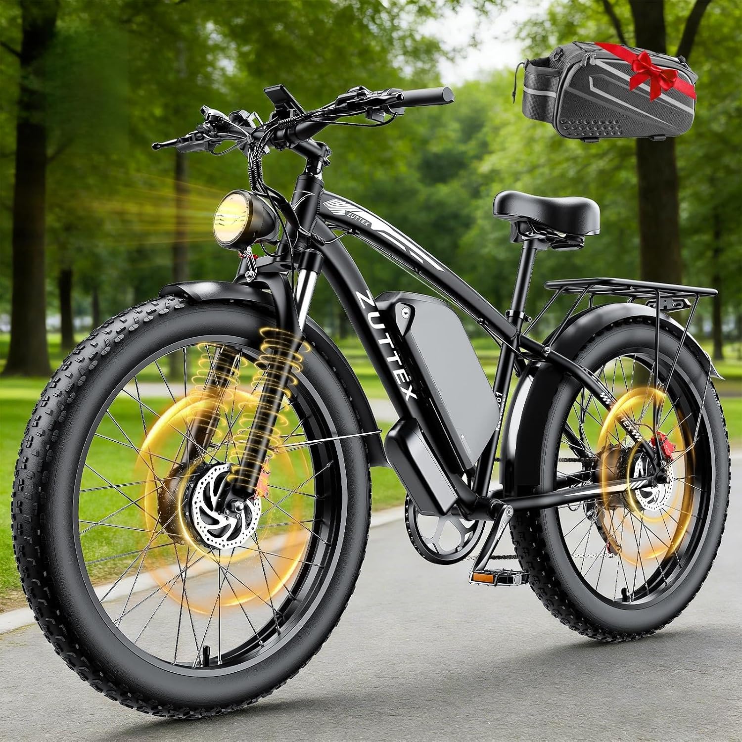 58V Max-Output Dual Motor Ebike, Peak 9000W for Adults 36AH Battery 47MPH 105 Miles Range 24 Inch Fat Tire Electric Bike LCD Display for Man Women