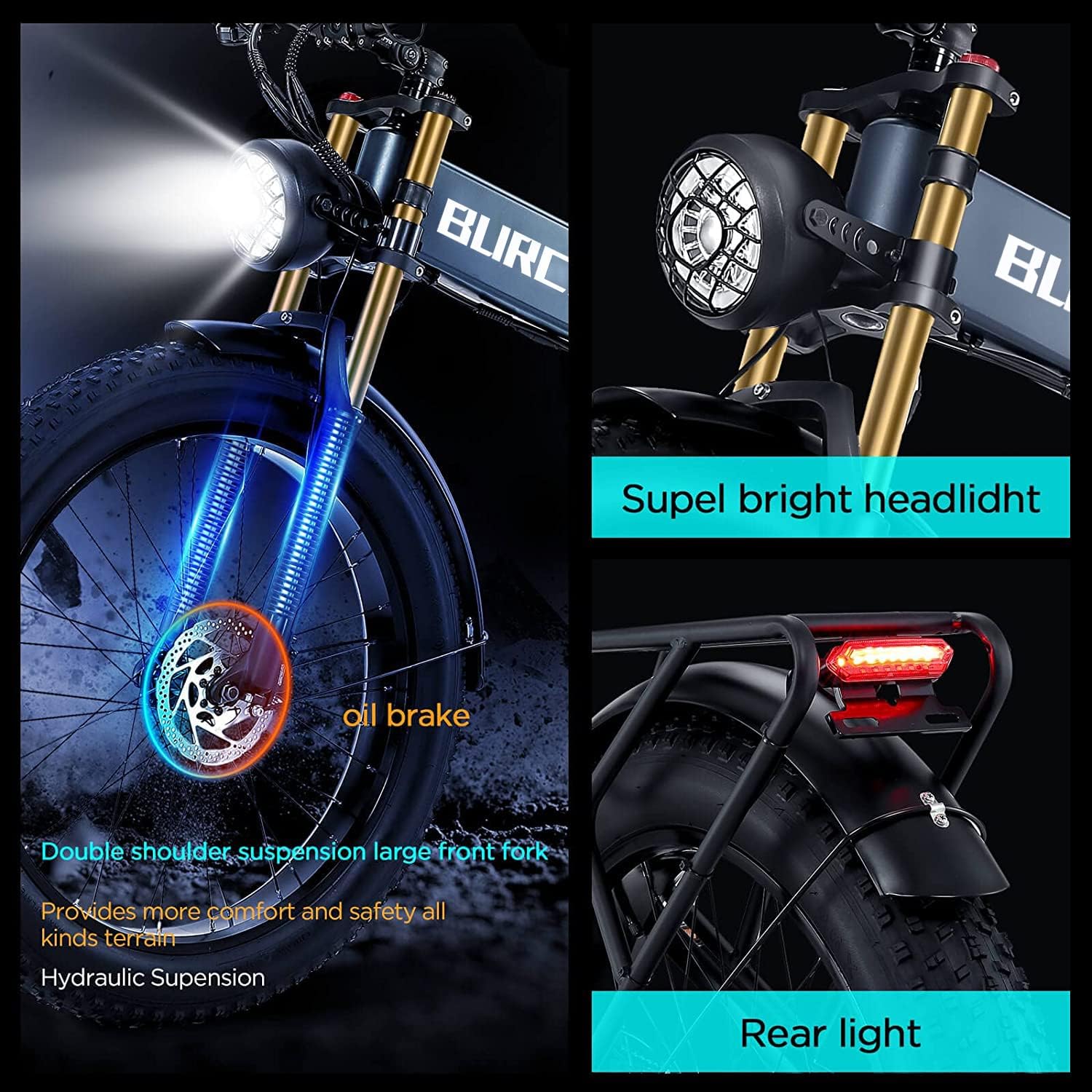Electric Bike for Adults with 1500W Peak Motor 30 MPH & 65 Miles /130 Miles Long Range Fast E Dirt Bike, 48V 40Ah/20Ah Removable Battery, Full Suspension 26' Fat Tire Mountain Bike
