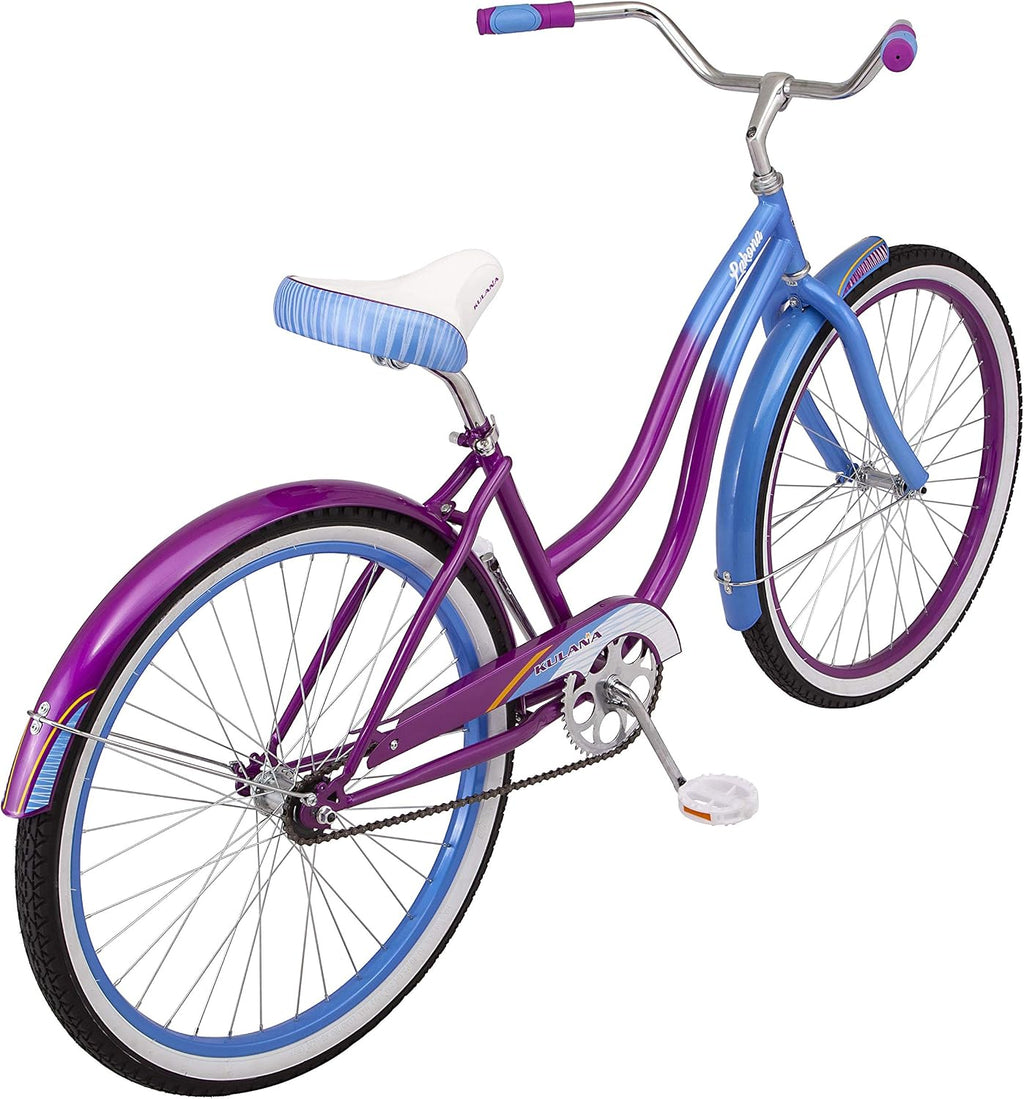 Kulana Lakona Shore, Tide or Wave Cruiser Bike, 20, 24 or 26 Inch Bike for Adults and Youth, 7 or Single Speed Beach Cruiser Bicycle, Rear Coaster Brake, Extra Wide, Cushioned Seat, Fenders