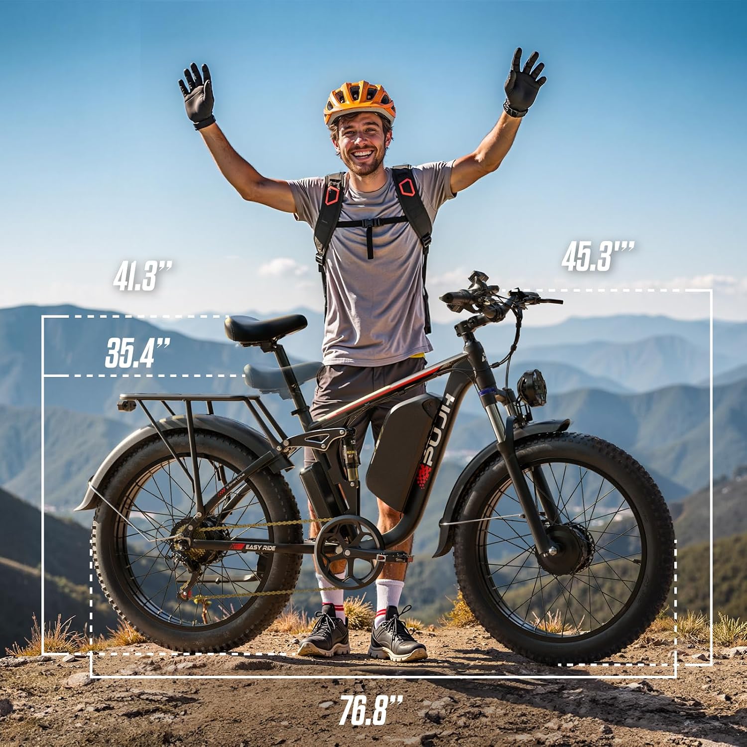 Electric Bike, 60V 20Ah 6000W Dual Motors, 26' Fat Tires Fast Ebike, Max 50mph 35-100 Mile Range, Full Suspension Hydraulic Brakes, for Off-Road Mountain Riding Adventures