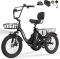 ESKUTE E Trike Electric Bike, Peak 1200W Brushless Motor Folding Trike 18X3.0 Fat Tire Ebike, 624Wh Removable Battery, Step-Thru 3 Wheel Electric Bicycle, Up to 55 Miles, 18MPH+ Tricycle for Adults