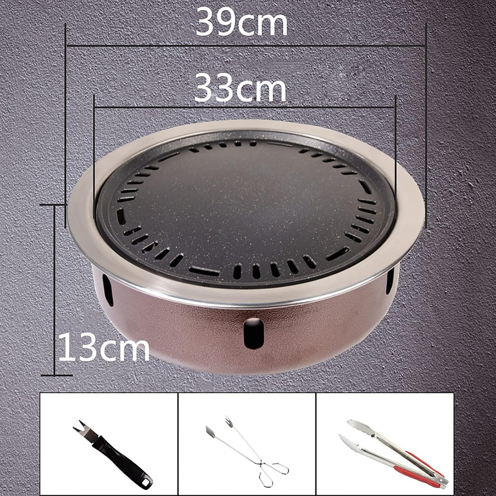 BBQ Barbeque Barbecue Grill,BBQ,Thickening Upgrade Grill,Korean Household Smokeless Charcoal Barbecue Grill,Indoor Outdoor (Color : A)
