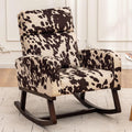 HCHAIRH Rocking Chair Nursery, Nursing Rocker Armchair with High Backrest, Comfy Rocking Chair for Nursery, Living Room,Bedroom, Cow Printed