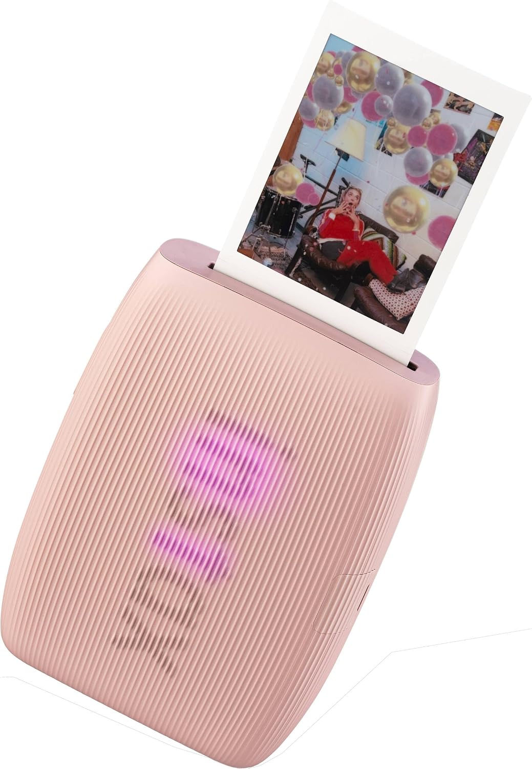 Bundle with Compatible Fuji Mini Link 3 Smartphone Printer Clay White + Fuji Film Value Pack 20 Sheets Accessories Bundle with Album + 5 Plastic Desk Frames + Paper & Sticker Frames (Rose Pink)