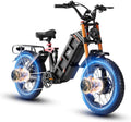 eAhora 2026Juliet Pro 2 Dual Motor 5400W Electric Bike for Adult, 60V 70Ah 220+Miles Long Range, 43 Mph Ebike, 20' Fat Tire Full Suspension Mountain for Urban Commutes, Delivery for Light Off-Road,APP