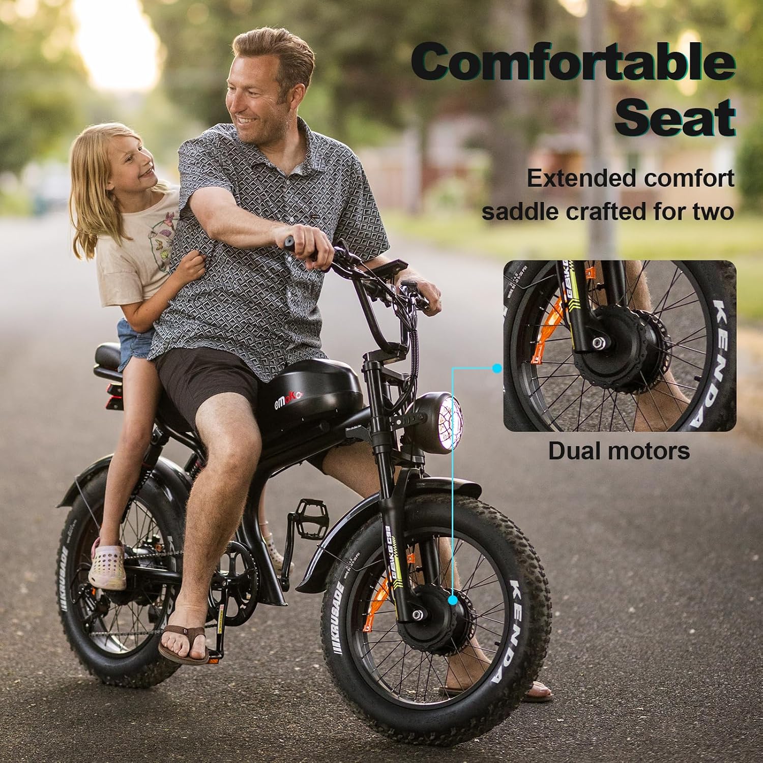 Electric Bike for Adults, Peak 1500W/3000W Ebike, Up to 32-35MPH & 100/110Miles Long Range, 48V 20Ah/23Ah Removable Battery，20'' Fat Tire Mountain Electric Bicycle, 7-Speed with Full Suspension