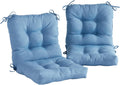 Greendale Home Fashions Outdoor 42x21-inch Seat/Back Chair Cushion (Set of 2), Blue Heather