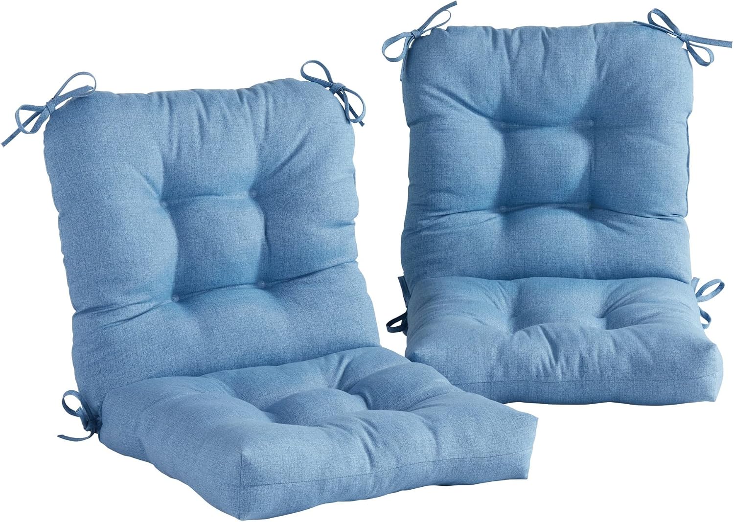 Greendale Home Fashions Outdoor 42x21-inch Seat/Back Chair Cushion (Set of 2), Blue Heather