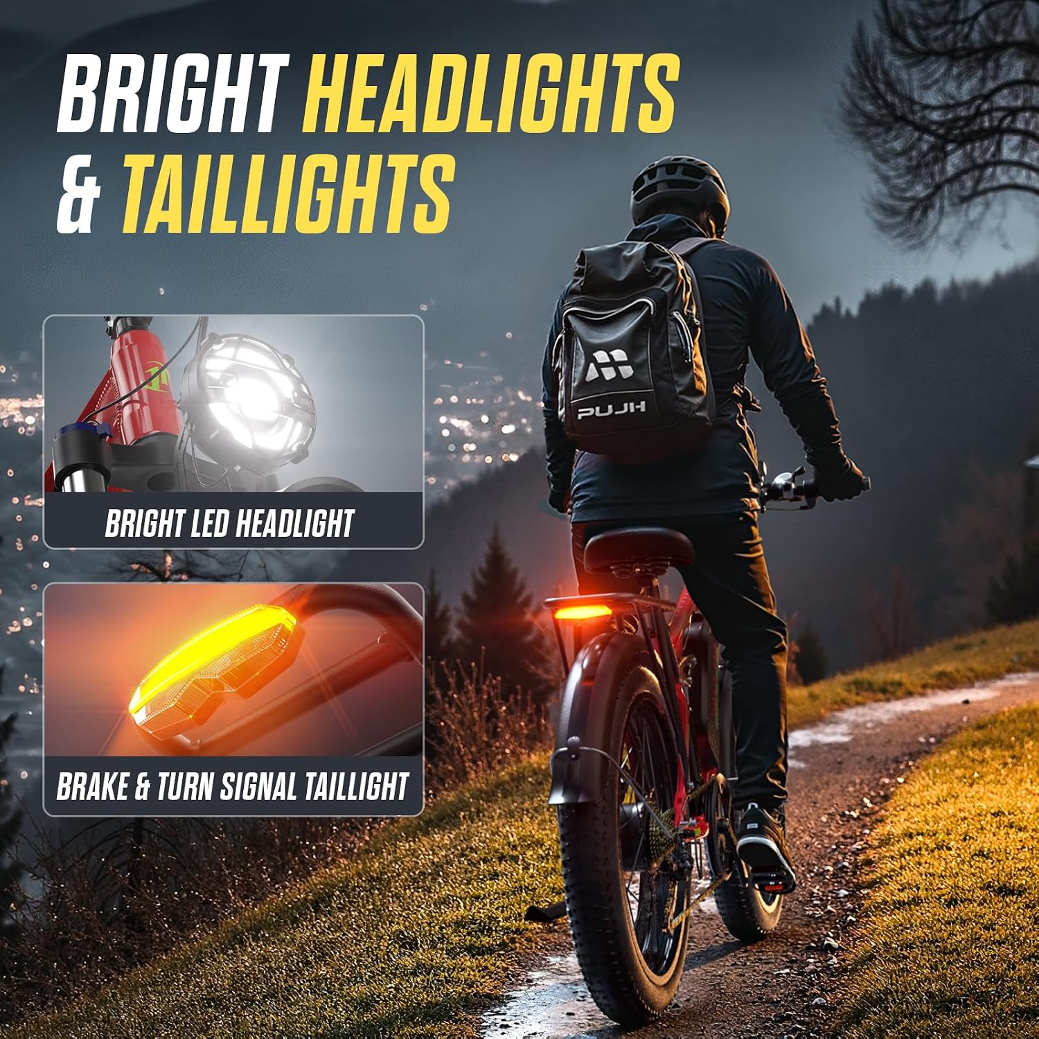 Electric Bike, 60V 20Ah 6000W Dual Motors, 26' Fat Tires Fast Ebike, Max 50mph 35-100 Mile Range, Full Suspension Hydraulic Brakes, for Off-Road Mountain Riding Adventures