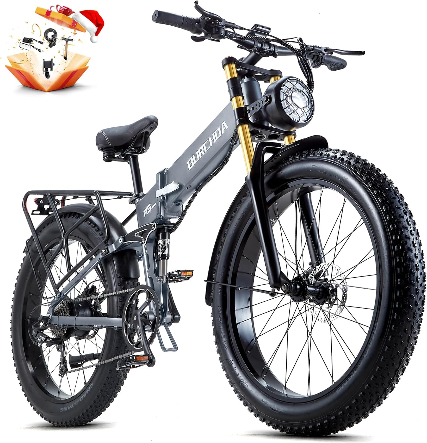 Electric Bike for Adults with 1500W Peak Motor 30 MPH & 65 Miles /130 Miles Long Range Fast E Dirt Bike, 48V 40Ah/20Ah Removable Battery, Full Suspension 26' Fat Tire Mountain Bike
