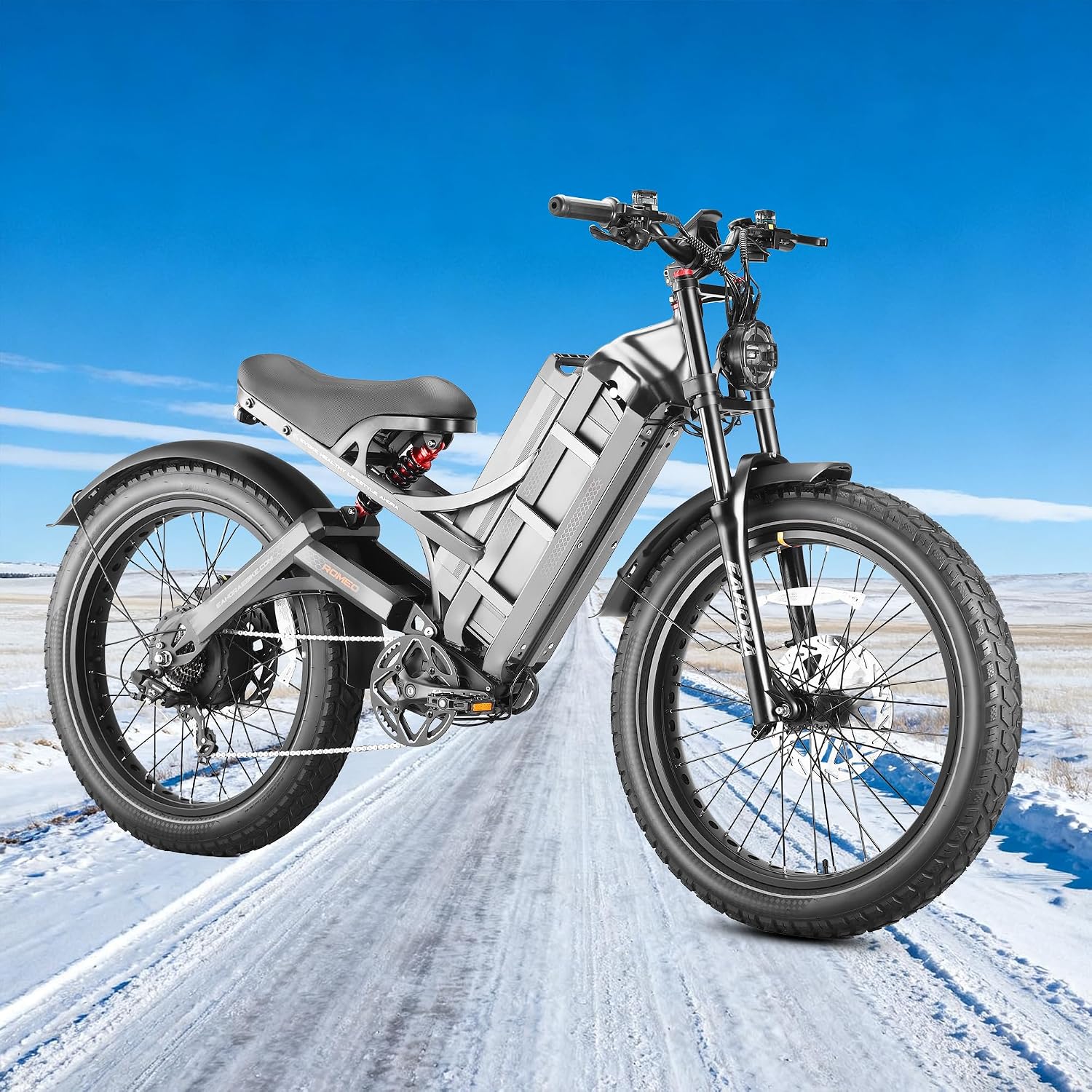eAhora 2025 Romeo Ultra/Romeo 2 Peak 3000W/2500W 42/40 Mph Electric Bike for Adults 60V 70Ah/52V 60Ah 100-200Miles Long Range Ebike 26' Fat Tire Full Suspension Electric Bicycle