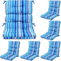 Suzile 6 Pcs Outdoor High Back Chair Cushion Waterproof Patio Seat Back Cushion 21 x 44 x 3(H) '' Rocking Chair Cushion Cover Thickened Patio Chair Pad for Indoor Outdoor Patio Garden(Straight Line)