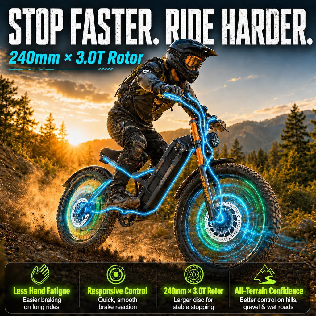 eAhora Romeo Pro 3 Electric Bike for Adults, 5600W 50MPH Dual Motor Ebike, 60V 80AH 250Miles Long Range Electric Bike, 26' *4.0 Fat Tire Electric Mountain Bike Full Suspension Off-Road E-Bike