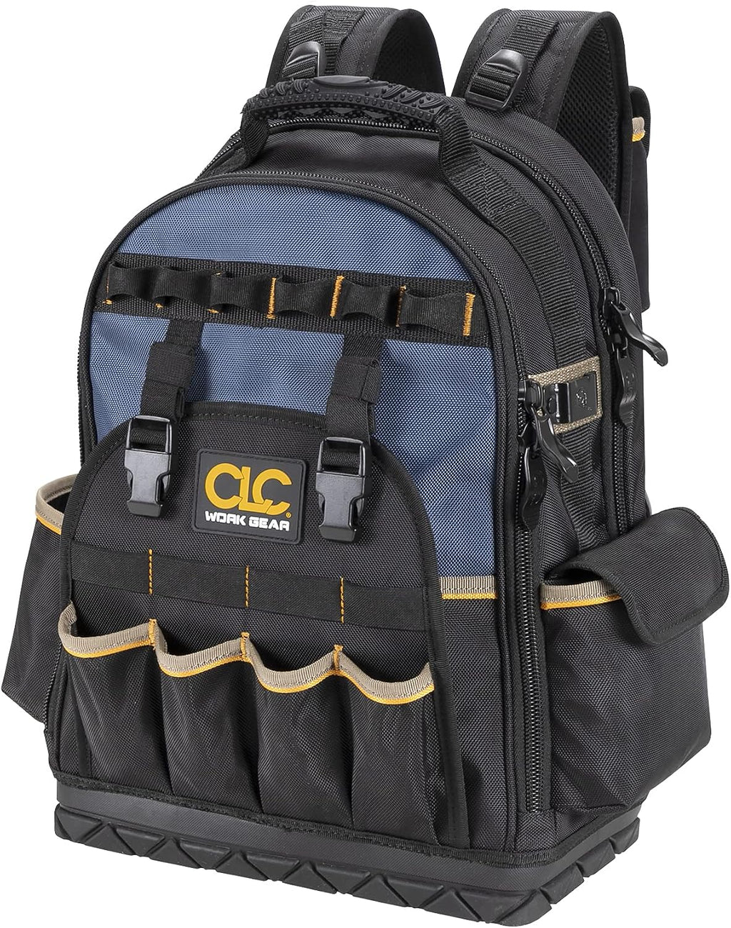 CLC Work Gear PB1133 38 Pocket Molded Base Tool Backpack, Black/Blue