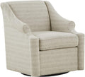 Madison Park Swivel Glider Chair for Living Room, High Back Bedroom Lounge Foam Seat Cushion Upholstered, Nursery Furniture, Metal Base, Fully Assembled, 29.5' W x 30.25' D x 34.5' H, Tan