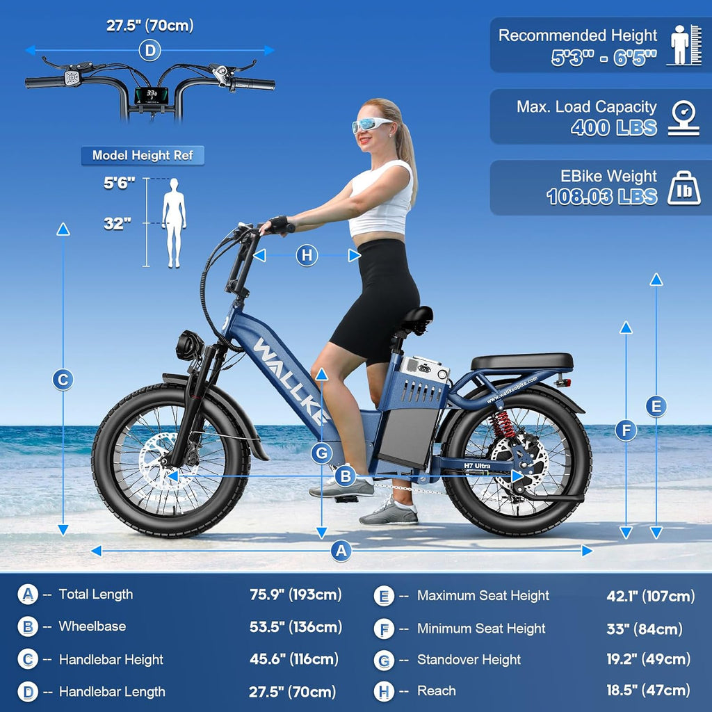 Wallke H7 Ultra 4000W 2-in-1 Electric Bike with 2640Wh Portable Power Station, 48V 55Ah Removable Battery, 37MPH Off-Road Fat Tire E-Bike for Adults, Fast E-Bike UL2849 Compliant