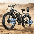 6000W Peak Dual Motor Electric Bike for Adults, 24' Fat Tire Ebikes 52V 32AH, Fast 45 MPH, 100 Miles Long Range, Hydraulic Brake, Pedal Assist Electric Bicycle for Off-Road Mountain Snow Commuter