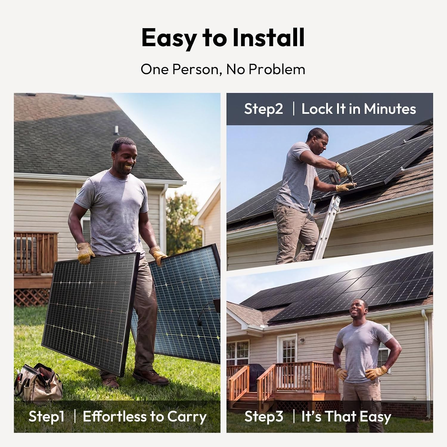 JJN Bifacial 200 Watt Solar Panel 12V 10BB Monocrystalline Solar Panels High Efficiency Solar Module for RV Home Battery Charging Farm Trailer Camper Marine Off Grid System Single Piece