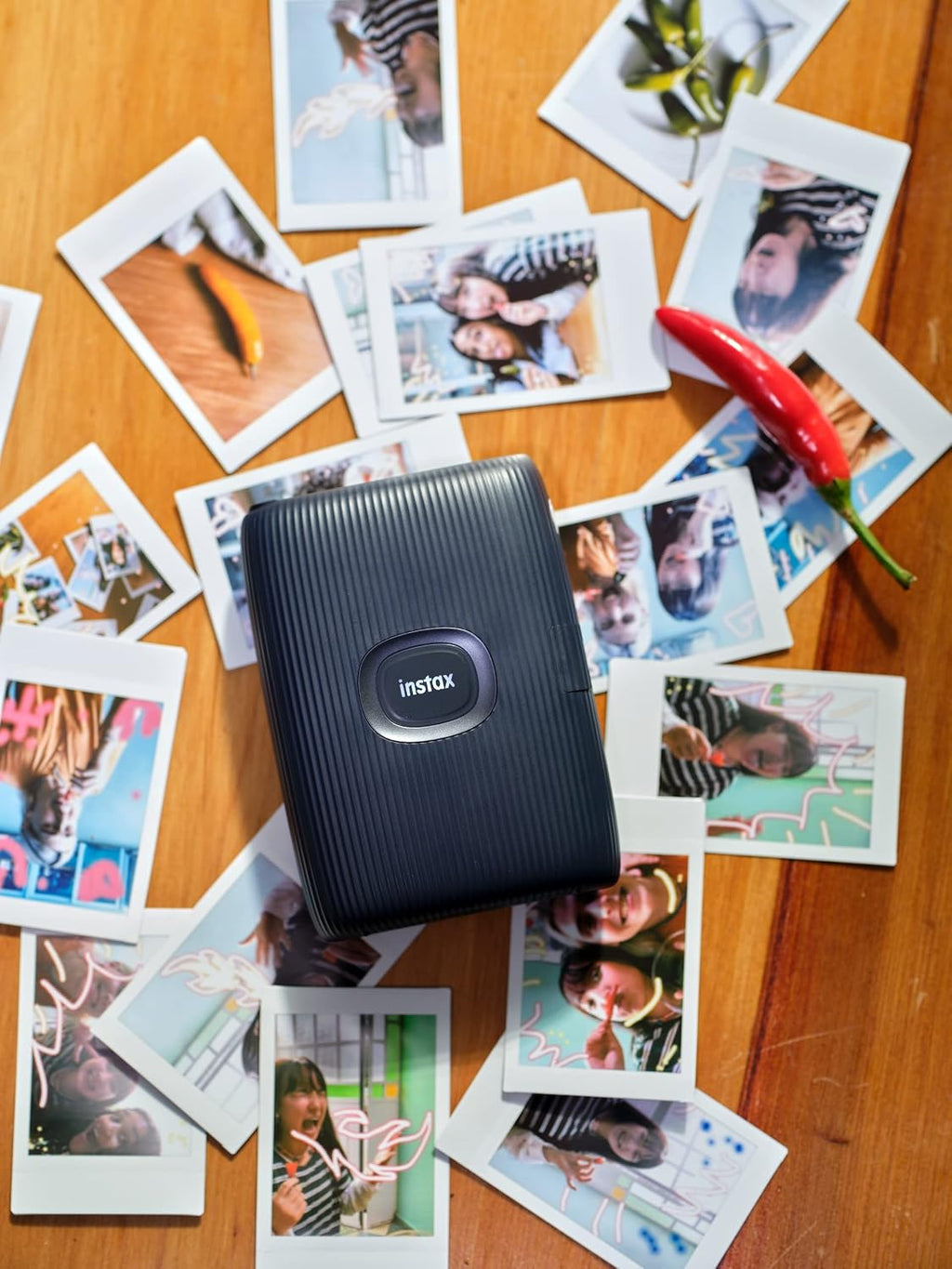 Fujifilm Instax Mini Link 2 Smartphone Instant Printer Space Blue, Fuji Mini Film 40 Sheets Protective Case, Bundle
