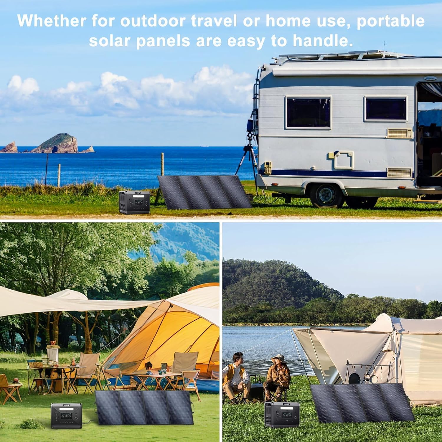 Greenery SolarPlay 200watt Portable Solar Panel, 18V Foldable Solar Panel Design (13.4lbs), 23.4% High-Efficiency Monocrystalline Solar Cell for RV, Camping, Home, Backup