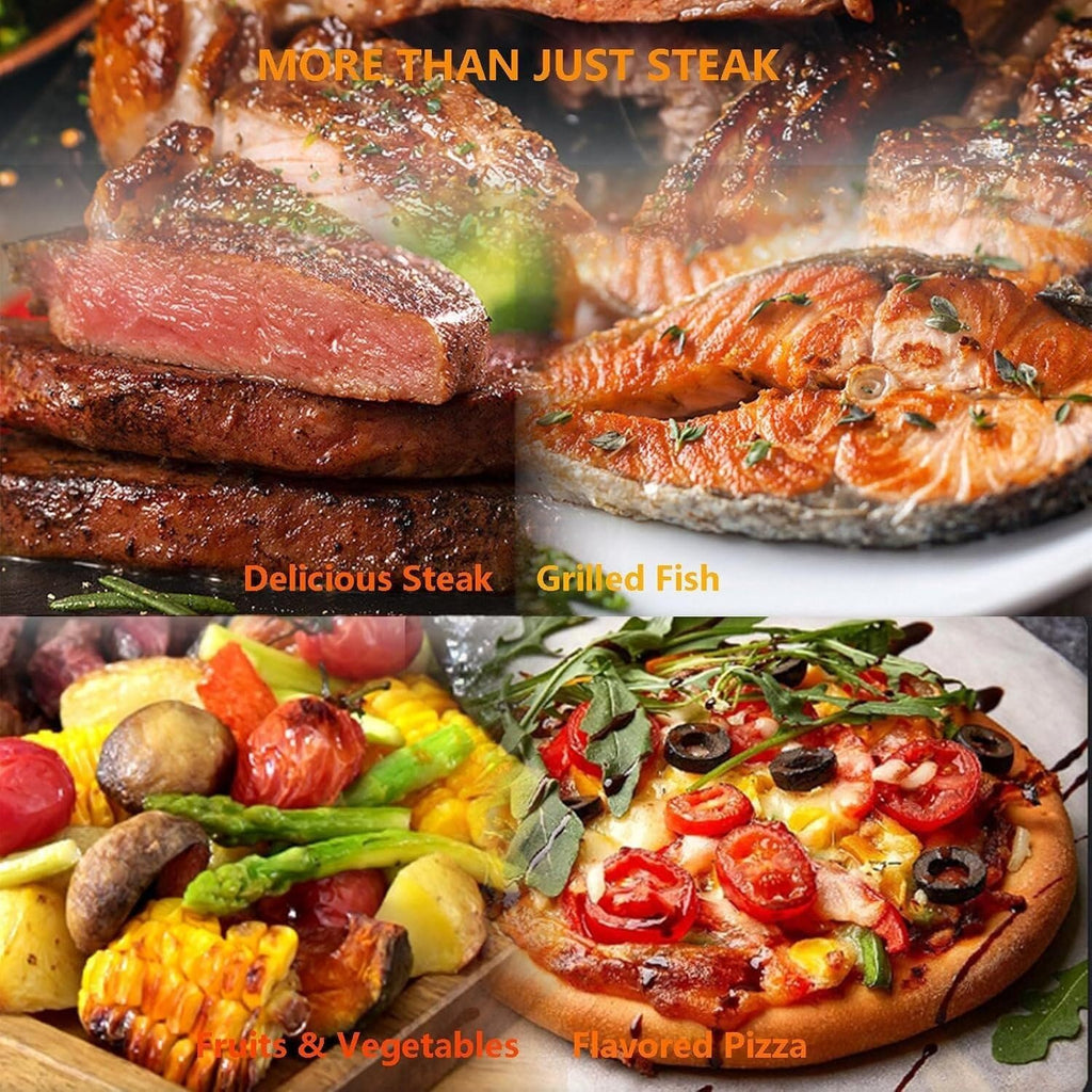 Electric Steak Cooker Teppanyaki Grill, Electric Steak Grill with 10 Level Design, Countertop Barbecue Grill Pan for Family Gatherings, Constant Temperature 800℃