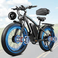 9000W Peak Dual Motor Ebike - 58V Max-Output 36AH Battery Ebike Fast Electric Bike for Adults 105Mi Long Range for Adults 24' Fat Tire Bike with 7 Speed for Travel Off Road
