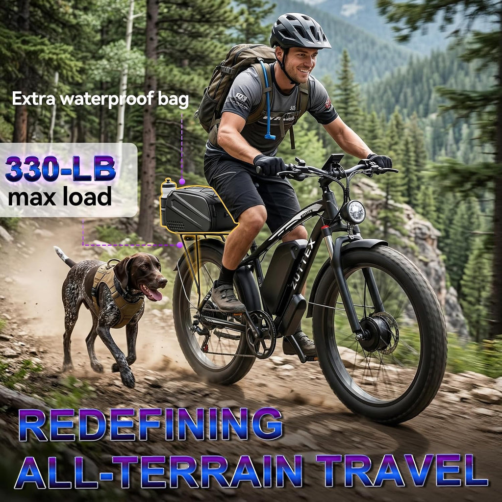 Dual Motor Ebike Peak 9000W 58V Max-Output Electric Bike for Adults 24 Inch Fat Tire 36AH Battery 47MPH 105 Miles Range Hydraulic Brakes Bike for Commuting Travel