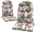 LVTXIII Outdoor Adirondack Chair Cushions, 44x19x4 Inch Non-Slip High Back Rocking Chair Cushion, Tufted Seat Cushion for Patio Furniture, Set of 2, Clemens Noir Pink
