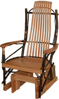 Amish-Made Large Natural-Stained Oak and Hickory Glider Rocking Chair
