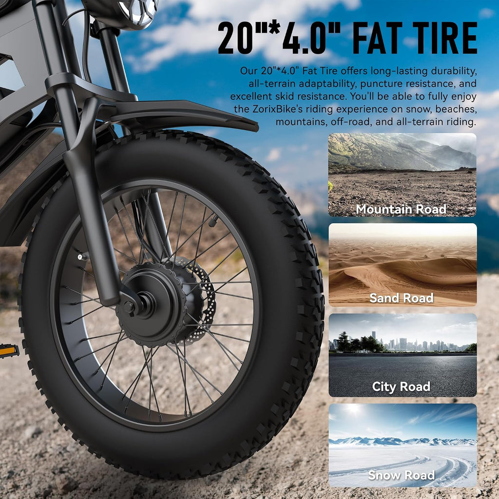 Electric Bike for Adults,48V 20AH - Peak Power 1500/3000W Brushless Motor Electric Bicycle - Max Speed 31-35MPH - Max 80 Miles Range - 20' x 4.0' Fat Tire Dirt E-Bike,7-Speed