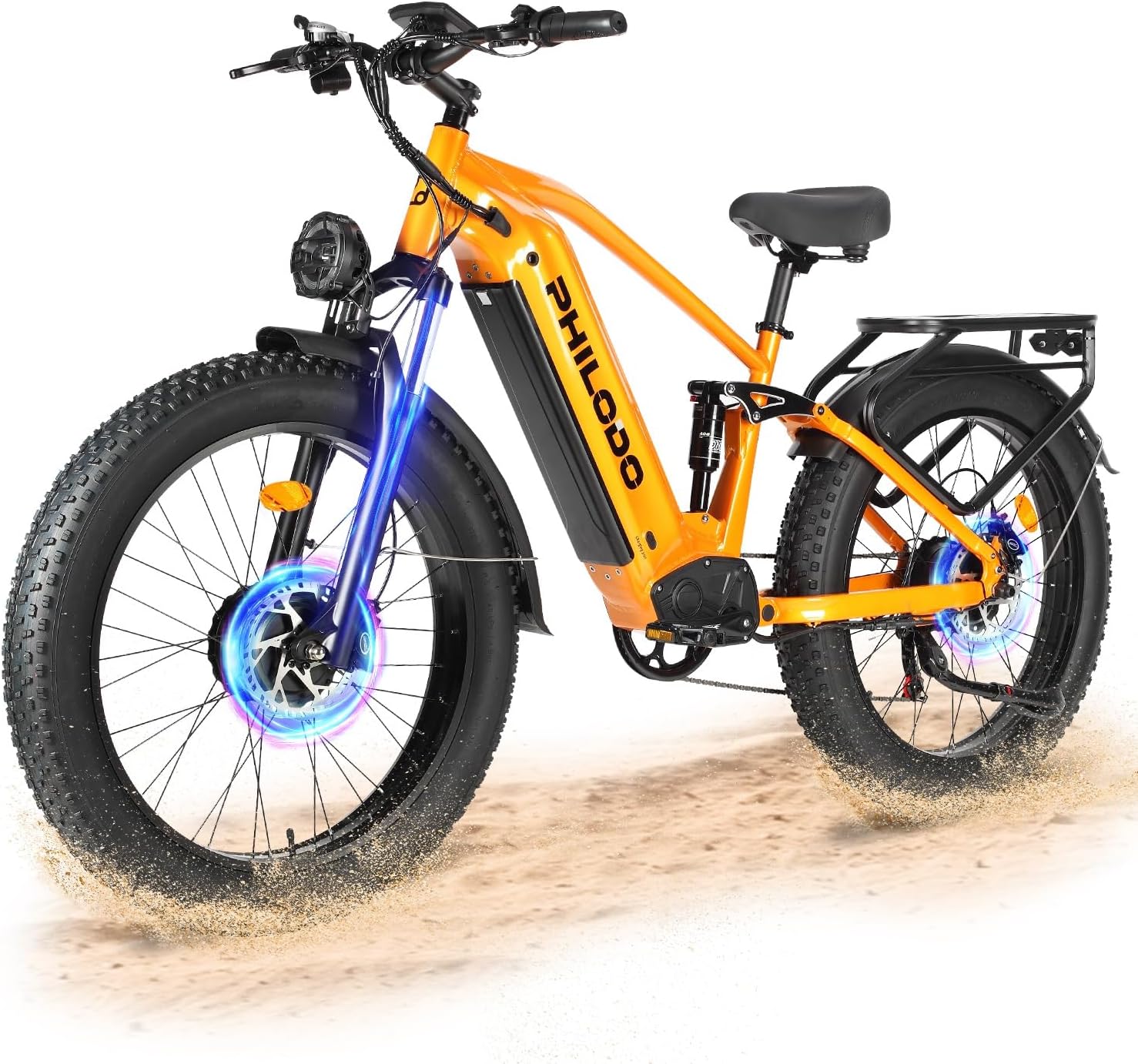 Electric-Bike for Adults, Dual-Motor-Ebike Hunting-Ebike 5000W, 60V 32AH Long Range Dirtbike, Fat-Tire-Electric-Bicycle, Full Suspension for Off-Road Snow Sand