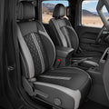 for Jeep Wrangler Seat Covers JL 4 DR Without Rear Cup Holder 2018 2019 2020 2021 2022 2023 2024 2025 2026, Custom Fit Car Seat Covers Full Set,Waterproof Leather Seat Protector,BlackGrey