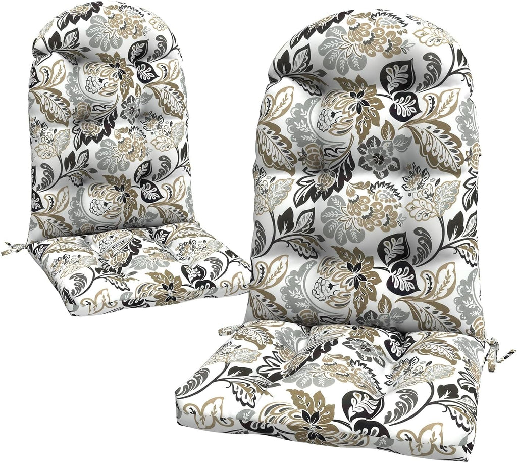 LVTXIII 2 Pack Outdoor Adirondack Chair Cushions, 44x19x4 Inch Water Repellent Patio Cushions for Rocking Chairs, Thick Tufted High Back Seat Cushion Set, Dailey Tan