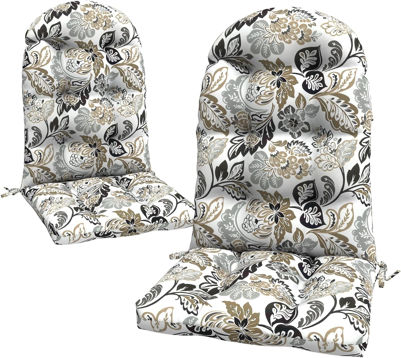 LVTXIII 2 Pack Outdoor Adirondack Chair Cushions, 44x19x4 Inch Water Repellent Patio Cushions for Rocking Chairs, Thick Tufted High Back Seat Cushion Set, Dailey Tan