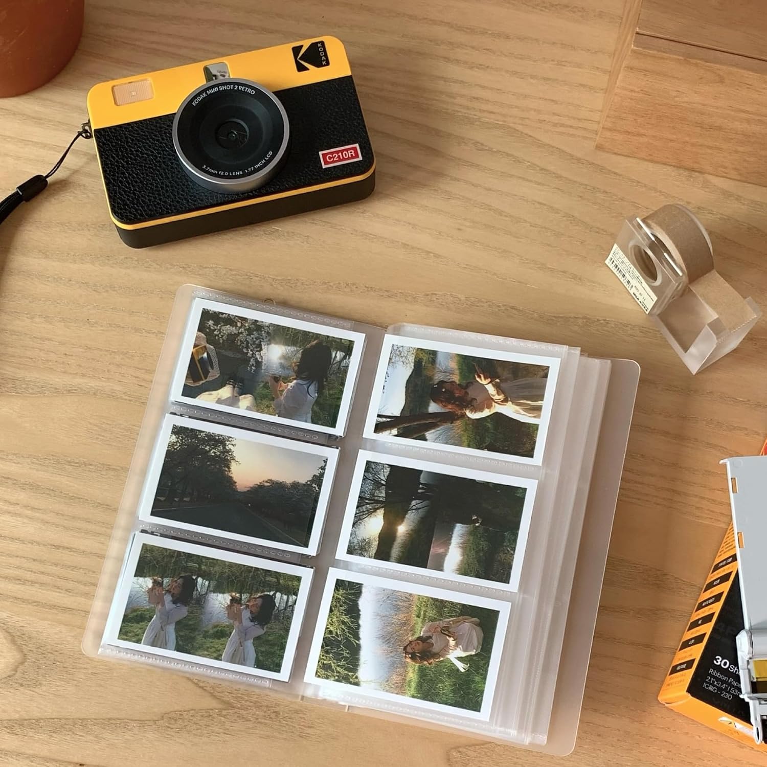 Kodak Mini Shot 2 Retro 4PASS 2-in-1 Instant Digital Camera and Photo Printer (2.1x3.4 inches) + 8 Sheets, White