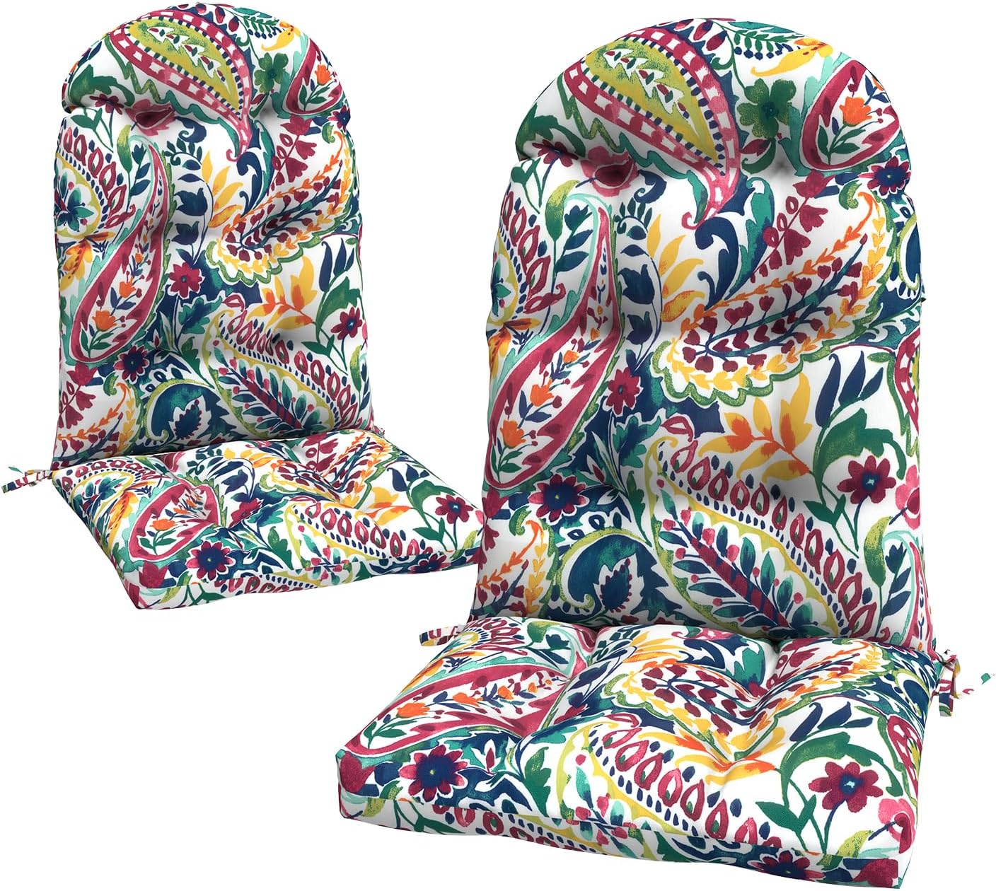 LVTXIII Outdoor Adirondack Chair Cushions, 44x19x4 Inch Non-Slip High Back Rocking Chair Cushion, Tufted Seat Cushion for Patio Furniture, Set of 2, Vigour Paisley