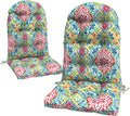 LVTXIII 2 Pack Outdoor Adirondack Chair Cushions, 44x19x4 Inch Water Repellent Patio Cushions for Rocking Chairs, Thick Tufted High Back Seat Cushion Set, Damask Red