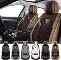 Car Seat Covers for GMC Sierra 1500 2000-2026, Waterproof Nappa Leather Front Seat Cover, Anti-Slip and Comfortable Automotive Seat Protector&Accessories(Brown Coffee)